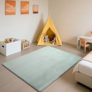 SETHEPACE Tapis d'éveil et de Jeux Bebe Epais de 3 CM, Tapis Salon Chambre Poil Ras Bleu Ciel 100x200 CM, Tatami Tapis Doux pour la Chambre Bebe, Chambre d'enfants (i-Deal EU, neuf)