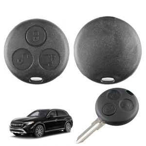 2 Bo&icirc;tiers Coque Cl&eacute; Smart,Coques De Cl&eacute; Compatible avec Smart Fortwo,T&eacute;l&eacute;commande Smart Fortwo,T&eacute;l&eacute;commande T&eacute;l&eacute;commande Smart 450 Fortwo,Coque De Cl&eacute; De Rechange &Agrave; 3 Boutons De Haute Qualit&eacute;. (YIQings-US, neuf)