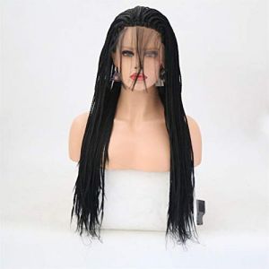 Perruques Synthétiques Avant En Fibre Haute Température De Couleur Noire Tissée En Boîte Tressée Pour Femme, Perruque Synthétique Sans Colle Avec Cheveux De Bébé, B, 22 Pouces (22 Pouces | A) (ydxdsp, neuf)