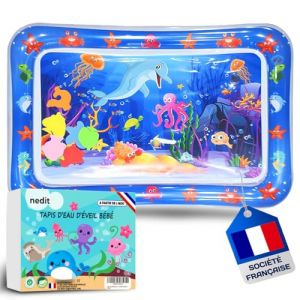 Tapis Eau Bébé Eveil (Taille 70x50cm) Grand Tapis d’eau Gonflable - Tapis Sensoriel Bebe - Jeu Aquarium - Cadeau Jouet 0 3 6 9 mois - Société Française (TAPIS D'EAU D'ÉVEIL BÉBÉ) (Brio&Co, neuf)