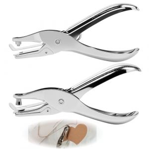 2 pi&egrave;ces Perce-papier &agrave; trou unique, pince perforatrice ronde 6 mm & 3 mm en m&eacute;tal pour papier, cartes, photos, projets de bricolage, scrapbooking, id&eacute;al pour &eacute;cole, bureau et travaux manuels DIY (Icyowls Direct, neuf)