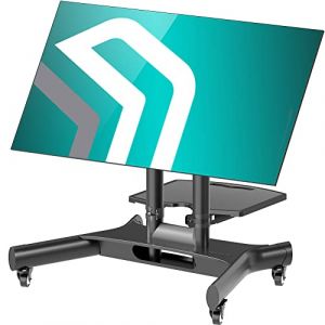 ONKRON Support TV roulettes pour 32-70 Pouces TV, Meuble TV sur roulettes Poids de 45 kg - Pied TV Roulette VESA 100x100 - VESA 600x400/Chariot Support TV Inclinable Hauteur R&eacute;glable TS1350-B Noir (ONKRON Technologies, neuf)