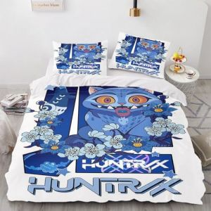Fadaing KPop Demon Hunter - Parure de lit - Avec taie d'oreiller - 100 % microfibre - Impression num&eacute;rique 3D - Pour enfants et adultes (10, 140 x 210 cm) (HHXILSH, neuf)