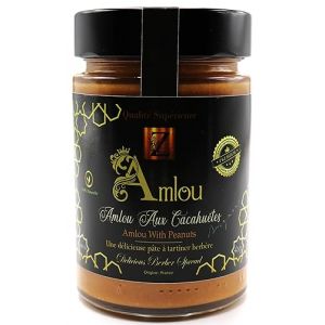 Amlou aux cacahuète grillées, une Pâte à tartiner Marocaine 100% naturelle, à huile d'argan & au miel d'oranger.400g (Nature'sHarvest, neuf)