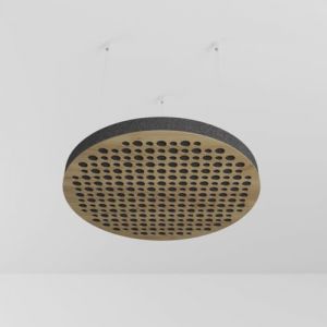 Lot de 2 panneaux acoustiques montés au plafond avec kit de montage | Panneaux insonorisants et diffusants | Réduction d'écho | Traitement acoustique | Couleur : (Chêne, CIRCLES) (ATB-SOUND, neuf)