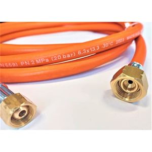 ZaTeChS Propan Butan Tuyau de gaz 100cm (1m) | 20 Bar | &Oslash;6.3mm | DN5 3/8" - 21.8" Pouces LKS Raccordement a rapidevec raccord | jusqu'&agrave; -30&deg;C | Pantalon pour Le Camping, Les barbecues &agrave; gaz (Zatechs L&ouml;tmaterialien, neuf)