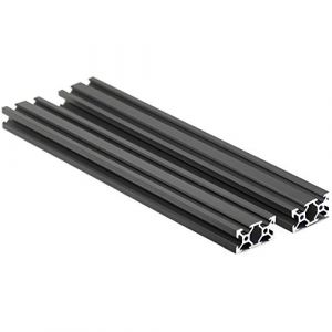 Iverntech Lot de 2 profilés linéaires en aluminium anodisé noir 400 mm 2040 V pour imprimante 3D et machine de gravure laser CNC (Iverntech-EU, neuf)