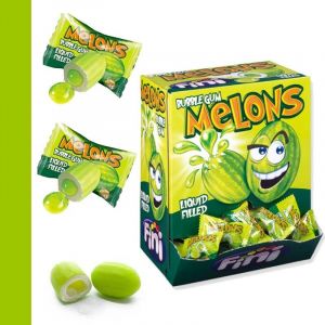 Bubble gum Melons 200 pcs-FINI (bonbon dépôt, neuf)