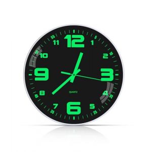 FAOKZE Horloge Murale Lumineuse sans Bruit de tic-tac silencieuse,30CM (12 Pouces) Moderne Horloge Murale silencieuse,Horloge Murale à Quartz,Horloge,pour Chambre,Maison,Cuisine,Chambre,Bureau,école (STORE CUCINIELLO MARCO S.R.L., neuf)