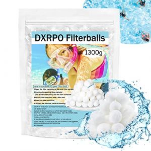 DXRPO Balles Filtrantes, 1300g Boules de Filtre de Piscine pour Systèmes de Filtration à Sable, Remplace 46 kg de Sable Filtrant Sable de Quartz, pour Piscine Système de Filtre à Sable. (Blanc) (WinChange Home EU, neuf)