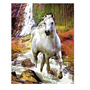DCIDBEI Peinture diamant chevaux adultes 40x50 cm Pierres angulaires Cascade Point de croix (BEIMIN, neuf)