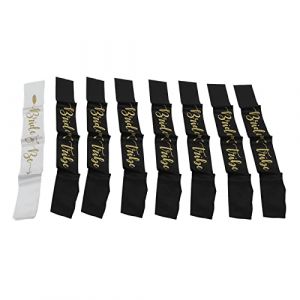 Phefop Ensemble de Ceinture de Chaussures de Mariage - 8pcs Gold Bridemaaid pour Couples de Mariage, Matériau en Polyester Durable (noir et blanc) (Geiyuar, neuf)