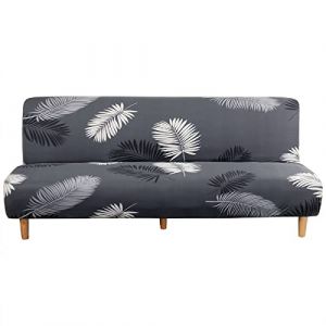 ShowyLive Housse de canapé sans Bras, Housse de canape Clic Clac 3 Places Extensible, Protect Pliant canapé-lit, Gris Noir (XYCEUStore, neuf)