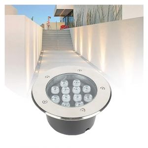 Spot LED Piscine Encastrable - RGB Lampe Jardin Enterré, 24V Lampe Jardin Enterré, IP68 Étanche Spot Exterieur Encastrable Sol, Spot LED Encastrable Exterieur Acier Inoxydable ( Color : Warm White , S (RRDM-JP, neuf)