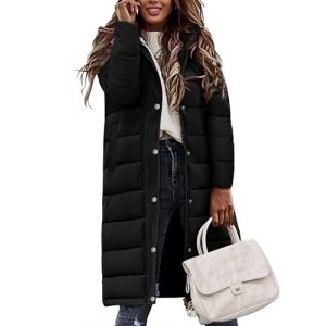 Vancavoo Manteau Femme Hiver Doudoune Long Blouson Matelass&eacute;e L&eacute;g&egrave;re Manteaux &agrave; Capuche Chaud Veste Zipp&eacute; Parka Jacket,Noir,S (XT-Direct, neuf)