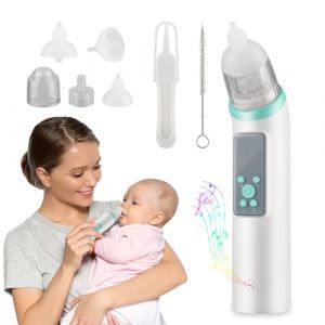 Aspirateur Nasal &Eacute;lectrique pour B&eacute;b&eacute; avec Musique et Lumi&egrave;re Apaisante, Mouche B&eacute;b&eacute; &Eacute;lectrique 5 Niveaux D'aspiration et 3 Embouts Silicone Souple, Aspirateur Nez Bebe pour Nouveaux-N&eacute;s et Bambins (BANANA PEAKS LIMITED, neuf)