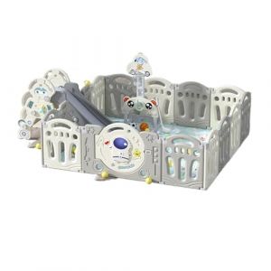 MoLi Parc Bebe Centre d'Activit&eacute;s Pour Pourrissons et Tout-petits, Parcs de Diff&eacute;rentes Tailles, Parc Enfant Pliable, Grand Park Int&eacute;rieur et Ext&eacute;rieur (Y 12+2 Combo) (Kaiwen baby products, neuf)