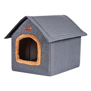 Maison pour Chat, Niche pour Chien Extérieur, Niches À Chat Extérieur Et Maisons pour Chats/ Petits Chiens, Maison D'extérieur Pliable Résistant Aux Intempéries Abri pour Animaux Domestiques (FYBlossom, neuf)