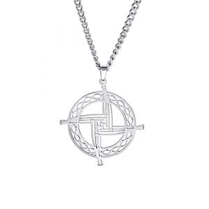 EUEAVAN Collier avec pendentif croix de saint Brigid - Pendentif croix celtique irlandaise traditionnelle - Amulette chrétienne païenne - Bijoux religieux - Cadeau pour femme et homme - Acier (EUEAVAN, neuf)