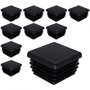 SKIR'CO (10 pièces) Bouchons Carrés en Plastique 35 x 35 mm, Embouts de Tube Mat, Inserts de Tube Carré, Bouchons de Poteau de Clôture, Noir RAL 9005 (Skirmantas, neuf)