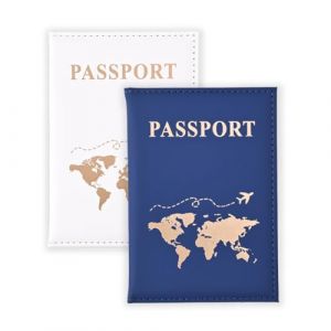 ZORTVUL 2 Pièces Protege Passeport, Pochette Passeport pour Hommes Et Femmes, Porte Passeport en Cuir PU Fonctionnel Multiples, Portefeuille Passeport Voyage Accessoires Organisateur De Docume (ZHAO LEI DE DIAN, neuf)