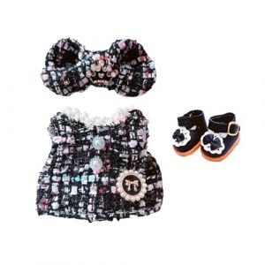 Mrltau Mignon Vêtements Poupée 17 cm pour Vinyl Plush Toy Poupée pour Vinyl Plush Toy Doll, Nœud Papillon Barrette à Cheveux-Manteau-Chaussures pour Vinyl Plush Toy Vêtements pour Vinyl Plush Toy (XUANENXIANRITUXINXIKEJI, neuf)