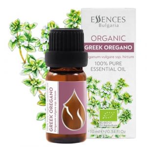Essences Bulgarie Huile Essentielle d'Origan Grec Biologique 10ml | Origanum vulgare ssp. Hirtum | 100% Pur et Naturel | Non dilué | Qualité Thérapeutique | Ferme Familiale | Distillé à la Vapeur (Essences Bulgaria, neuf)