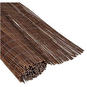 DIXIE STORE - Tapis en Osier - Brise-Vue Balcon - Tapis de Protection Naturel en Osier avec Fil Galvanis&eacute; - Canisse Terrasse - Cl&ocirc;ture pour Jardin, Balcon et Terrasse, 1,8 x 5 m (DIXIESTORE, neuf)