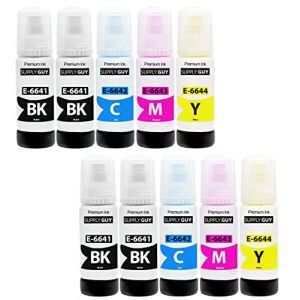Supply Guy Cartouches d'encre compatibles avec Epson 664 pour EcoTank ET-2500 ET-2550 ET-2600 ET-2650 ET-3600 ET-4500 (Multipack 664 de 10x70ml) (SupplyGuy, neuf)