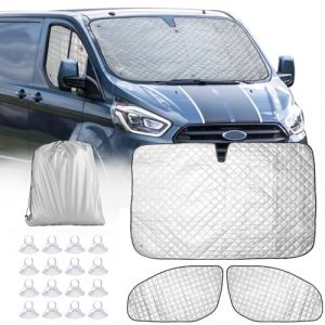 CICMOD Pare Soleil pour Van F ord Transit Custom Couverture Pare-Soleil pour Pare-Brise Protection Thermiques Internes Occultante 3 Pcs Ensemble Pare-Soleil Fenêtre avec Sac de Rangement (XMTIKO DIRECT, neuf)