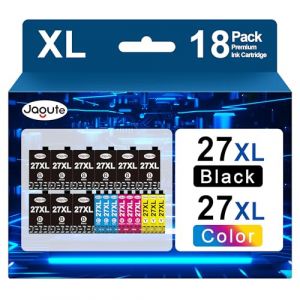 Jagute Lot de 18 27XL Cartouches d'encre compatibles pour Epson 27 Cartouches d'encre 27XL pour Epson Workforce WF-7610 WF-7620 WF-3620 WF-3640 WF-7110 WF-7710 WF-7715 WF-7720 WF-7210 (ElegantProduct, neuf)
