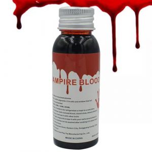 Faux sang de vampire, maquillage de sang artificiel | 100 ml Faux sang liquide Halloween – Pulvérisation de sang artificiel lavable, faux sang zombie maquillage pour vêtements, mariée zombie vampire (Chifans, neuf)