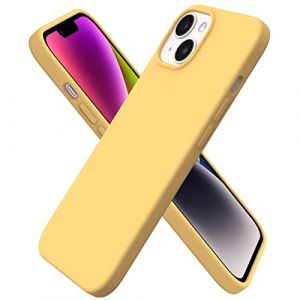 ORNARTO Coque pour iPhone 14, Coque en Silicone Liquide (pour iPhone 14)(6,1"), Étui iPhone 14 Fine, Housse iPhone 14 Antichoc - Jaune (ORNARTO FR, neuf)