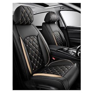 Housse de Si&egrave;ge de Voiture en Cuir Pour Peugeot 3008 GT Line 2018-2022, Respirant et Housses de si&egrave;ge Avant et arri&egrave;re en Cuir, imperm&eacute;ables en Cuir Respirant Protection Siege Cuir - 5 Places(C(Gold ) (Uinctd, neuf)