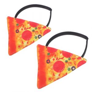 MUCKLILY Lot De 2 Bandeaux Pizza Italien En Tissu Doux Pour Garçon Et Filles Et Adultes Fête D’halloween Accessoires Déguisement Costume Chapeau Fou Décorations Amusantes (Senike, neuf)