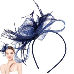 Fascinateurs Pour Les Mariages, Bandeau De Chapeau De La Marine Pour Femmes, &Eacute;l&eacute;gants Fascinateurs En Maille De Plumes, Coiffes De Banquette R&eacute;tro, Accessoires De Cheveux Pour Les Femmes (nalmotir, neuf)