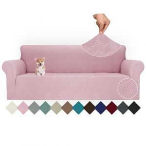 Ystyle Extensible Housse Canapé 4 Places, Universelle Housse De Canapé avec Accoudoirs, Housse Protection Canapém, Sofa Cover Antidérapante, Couvre Canapé pour Chiens Chats Animaux, Gris Rose (YSTYLE HOME, neuf)