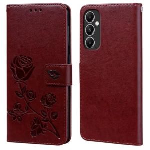RankOne &Eacute;tui Portefeuille en Cuir pour Samsung Galaxy A05s (6.7" inches), avec Porte-Cartes Rose Pattern Design Cover Coque Housse Case - Marron (Rankone, neuf)