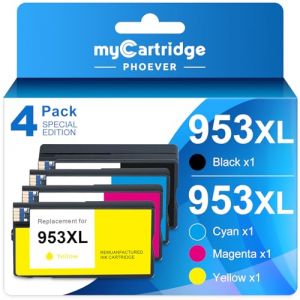 MYCARTRIDGE PHOEVER 953 XL Lot de 4 Cartouches d'encre reconditionnées compatibles avec HP 953XL pour HP OfficeJet Pro 7720 7740 8710 8730 8715 8210 8720 7730 8725 8218（4-Pack (WISE OFFICE EU, neuf)