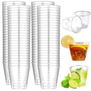 Elegance-go Verres &agrave; Shot en Plastique,100 Pi&egrave;ces 30ml Gobelets en Plastique Transparent Verrines R&eacute;utilisables Verres &agrave; Liqueur Verrines Plastique pour F&ecirc;tes,Voyage,Supermarch&eacute; (xxiang shop, neuf)