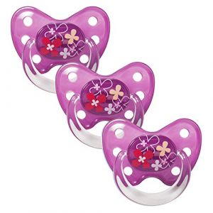 Dentistar Set de 3 Tétines Orthodontiques en Silicone – Taille 3, dès 14 mois – La sucette pour bébé évite le désalignement des dents – Fabriqué en Allemagne – Sans BPA –Fleur, Violet (ARILEX Kundenservice, neuf)