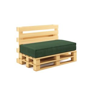 chilly pilley® Coussin de Palette Coussinets de Palette en Corde pour palettes UE - Housse Amovible - Coussin d'assise - Coussin de Dossier (Coussin d'assise 120x80, Vert foncé) (chillypilley, neuf)