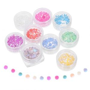 MOTHNUR 9 bo&icirc;tes Bo&icirc;te Compartiments Perles Verre pour Ongles Color&eacute;es Macarons Cristaux Nail Art D&eacute;corations Manucure Portable et Polyvalent (Huajiay, neuf)