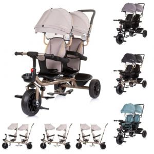 Chipolino Tricycle Hip Hop, Deux Enfants, jusqu'&agrave; 40 kg, si&egrave;ges pivotants &agrave; 360, Coloris:Beige (Babyshoppen, neuf)