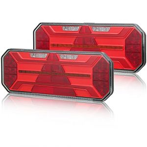 AGRISHOP Led Ensemble Feux Arrière De Remorques12V24V,2PCS Feu Eclairage Remorque LED Dynamiqu,Feux Arriere Homologue,LED Indicateur Éclairage Antibrouillard Recul Etanche Tracteur Homologué E-Mark (AGRISHOP, neuf)