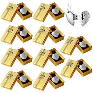 E.T. INSIDE Lot de 10 Cl&eacute; USB 3.0 16 Go Coffret USB Mariage C&oelig;ur Fantaisie Pendrive USB 3.0 Flash Drive 16Go USB 3.0 M&eacute;moire Stick Pendrive avec Boite Cadeau (E.T. GmbH, neuf)