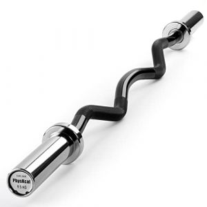 PhysKcal EZ Barre de Curl | Barres d'haltères Ø50mm | Barre de Musculation pour Exercices de Triceps, Biceps et Bras | Équipement d'Entraînement de Renforcement Musculaire (Balmin Inc., neuf)
