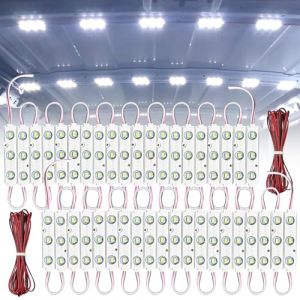 Topcloud Kit d'&eacute;clairage int&eacute;rieur 12 V - 60 LED - &Eacute;tanche - Pour van RV camion bateau caravane remorque transit bus LWB 20 modules (2) (FangYuan House, neuf)