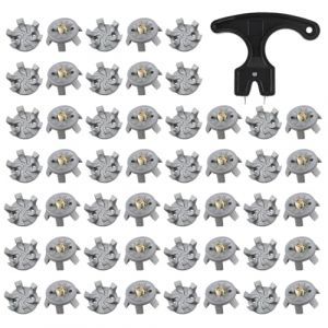 Ktxaby Lot de 50 crampons de rechange gris pour chaussures de golf avec 1 cl&eacute; &agrave; crampons de golf noire, taquet de chaussure de golf, vis filet&eacute;es en m&eacute;tal de 6 mm de diam&egrave;tre pour pelouse, chaussures (ktxaby Direct, neuf)