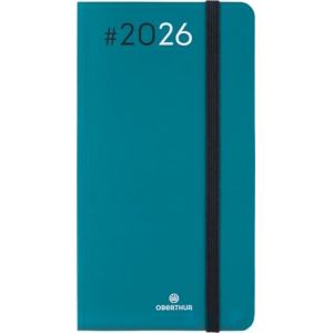 OBERTHUR - 1 Agenda Semainier 16 NEO FLEX Vert Emeraude - Janvier 2026 &agrave; D&eacute;cembre 2026 - Format 9,5 x 17,5 cm - 2 Langues (Papeterie Libellus, neuf)
